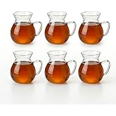 Deconox 6'lı Kulplu Cam &Ccedil;ay Bardağı Seti - Şeffaf ve Modern Tasarımlı Isıya Dayanıklı &Ccedil;ay Takımı 180ML