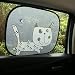 Children Window Shades - IntiPal 2 Pack Car Sun Shade - UV Rays Protection for Baby Infant Kid Child Pet(Cat)