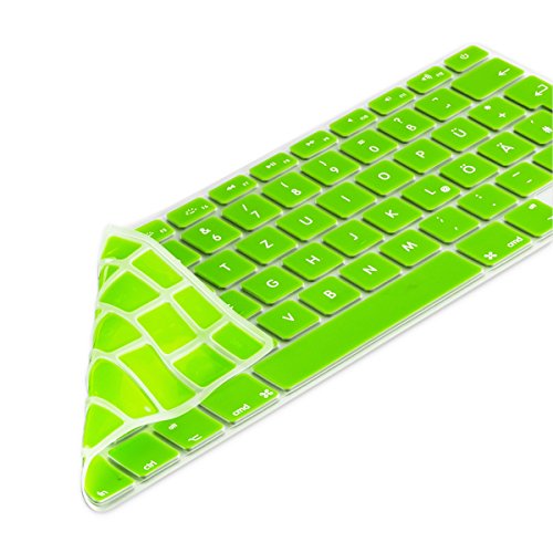 kwmobile Tastaturschutz Apple MacBook Air 13''/ Pro Retina 13''/ 15'' - QWERTZ Silikon Laptop Tastaturfolie - Notebook Tastaturschutzfolie Grün