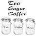 Price comparison product image Tea, Coffee, Sugar glass canister label stickers Decals in black. Labels each measure upto 100mm long. Please note stickers only. JARS NOT INCLUDED PRICE IS FOR 2 SETS