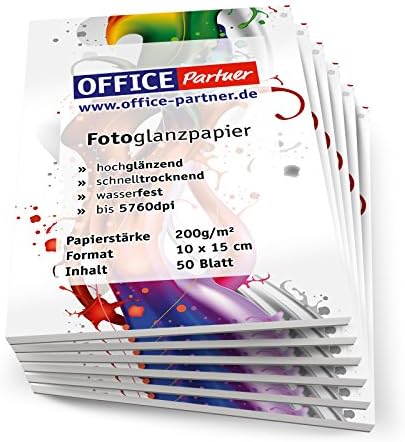 300 Sheets OFFICE-Partner Premium Photo Paper 10x15cm 200g / m² White, Glossy and Waterproof