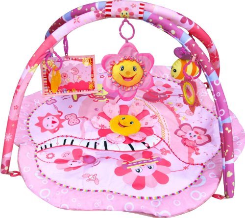 Musical Baby Girl Activity Pink Flower Party Play Mat Gym Playmat