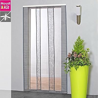 MOUSTIKIT -Moustiquaire rideau pour porte CONFORT Couleur IVOIRE - Hauteur recoupable - jusqu'à 230cm Largeur recoupable - jusqu'à 100cm