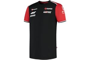 Haas F1 Team Racing T-Shirt, Official 2025 Collection, Black and Red, MoneyGram Sponsorship Design
