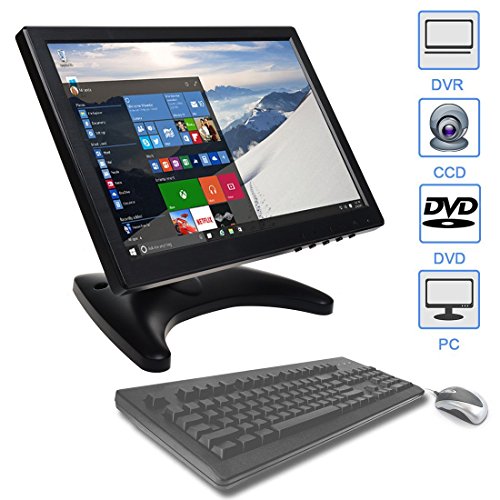 TOGUARD Pantalla 10.1 Pulgadas Monitor IPS, Pantalla Color HD 1280 * 800, Monitor de Vigilancia Vídeo y Audio CCTV Grande Ángulo de Vista - Monitor con Entrada HDMI/AV/VGA/BNC/USB y Alto Orador