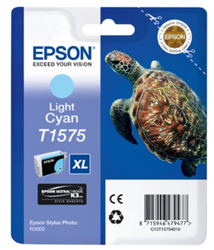 Epson T1575 Tintenpatrone Schildkröte, Singlepack, hell cyan