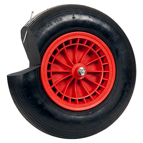 Gartenschubkarre 100 l mit grüner PP-Mulde mit pannenfreiem PU Rad - 2