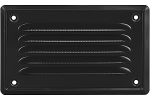 ADGO Rejilla de ventilación de Salida de Aire, Rejilla Exterior montada en la Pared, Plana de Metal con Rejilla atornillada para Chimenea, ventilación con Rejilla Protectora (14x7, Negro)