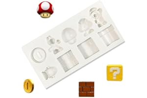 MEZHEN Stampo in Silicone Fondente Torta per Mario Silicone Stampi DIY Cioccolato Caramelle Dolci Stampi Strumento di Decorazione di Cottura Compleanno