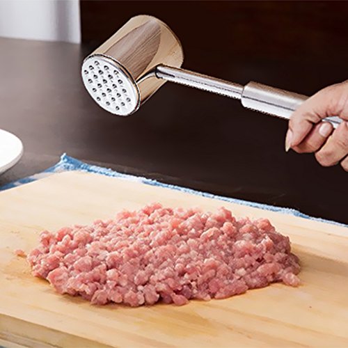 MagiDeal Edelstahl Küche Fleischklopfer Schnitzelklopfer Silber - 6
