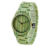 BEWELL 105DG Herren Analog Watch Japanische Quarzwerk mit Farbe Bambusband Extrem Leichtes Einstellbar (für männer)