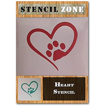 A5 Taille Pochoir Xsmall Amour Coeur Animal De Chien De Patte De Chat Forme Mylar Airbrush Peinture Murale Art Pochoir Dv Videk Hr