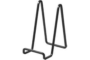 DIDUDIDU Chevalet Support Presentoir Porte Assiette - 6 Pouces Metal Support Assiette Decorative - Support Cadre Photo de Table - Présentoir de Fer pour Plaque | Livre Cuisine | Carte Postale | Art - Noir