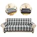 Produktbild Kinlo 3-Sitzer Couchhusse Sofaüberwurf Sesselbezug Doppelseitig nutzbar Vorderseite: Gitter / Rückseite:Velours(Grau)