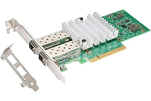 QSFPTEK 10G Carte RéSeau Ethernet, 2*SFP Port PCI-E Carte RéSeau Serveur avec Chipset Broadcom BCM57810S, Adaptateur Ethernet 10gbit/S, Carte RéSeau Wan Mei LAN pour en Windows Server/Linux/Vmware