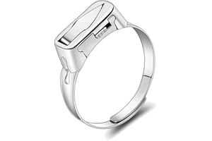 ZYXZHXhxll Anneau d'autodéfense réglable, Anneau d'autodéfense en Acier Anneau Ouvert réglable Anneau de Conception caché innovant Mode pour Femmes Hommes Outil (Silver)