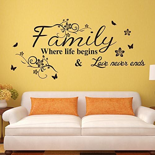 EMIRACLEZE Christmas Gift Holiday Shopping Warm and Sweety Family Love Removable Mural Wall Stickers Wall Decal for Living Room Home Decor by EmiracleZe