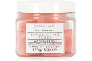 Sunday Rain Feel Renewed Luxury Energising Skin Scrub Exfoliating Cubes for Dry Skin, Vegan & Cruelty-Free, Watermelon Fragrance, 150g