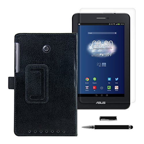 3in1 Set: kwmobile Hülle für Asus Fonepad 7 ME175CG – Tabletcover Slim Case Tablet Schutzhülle – Smart Cover Tabletcase Schwarz + Folie, kristallklar + Stylus, Schwarz - 5
