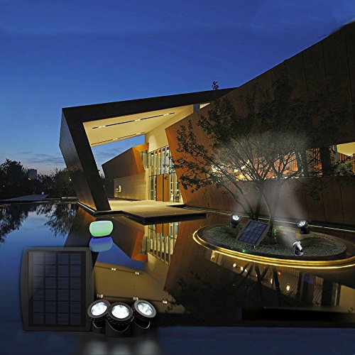 Lixada Solarspots 3 Unterwasser Lampen 18 LED Projektor Unterwasser Scheinwerfer Au?enbeleuchtung - 9