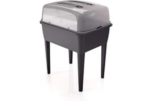 Prosperplast Jardinera Alta con Tapa de policarbonato, para Proteger Tus Plantas L Respana Planter Set de plástico en Color Antracita, 96,3 (Alto) x 77 (Ancho) x 58 (Profundo) cms