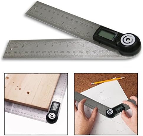 Cisixin 0-360 Degree Digital Angle Rule with LCD Display Protractor Level Measuring Tools
