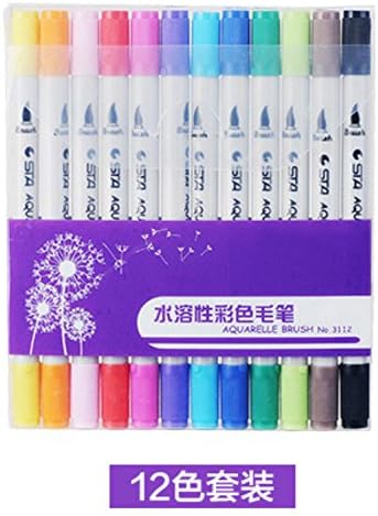SKNSM School Double Head Water Soluble White Pen Body Fine Marker - Multicolor (Pack of 12) for Drawing