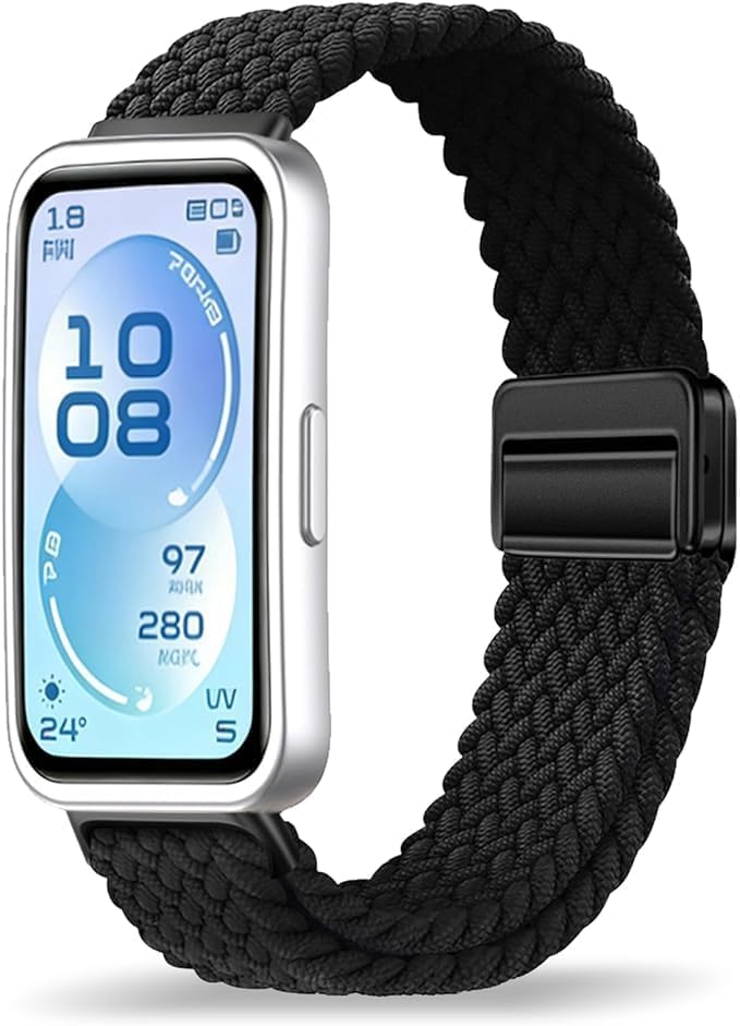 Rongep [Örgü Loop] Huawei Band 11/11 Pro ile Uyumlu Kordon Manyetik Tokalı Yumuşak ve Konforlu Huawei Band 11 Kordon Terletmeyen Nefes Alabilen Elastik Kumaşlı Huawei Band 11 Pro Kordonu