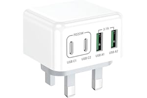 AIONEUS USB C Plug, 40W USB C Charger Fast Charger Plug UK Charging for iPhone 16 15 14 13 12 11 Pro Max Plus XS XR, iPad, Samsung Galaxy, USBC Fast Charge Power Adapter PD 3.0 Quick Wall Plug