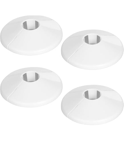 Verwarmingsbuis-rozetten, 2 stuks, bio enkele verwarmingsbuisafdekking, 15 mm, 18 mm, 22 mm, afdekrozetten, verwarming, bekleding, radiatoren rozetten, wit biobased polyethyleen, wit (18 mm