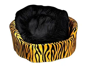 Hiputee's Pet Products Soft Dual Round Dog/Cat Bed (Red-Black)-Large