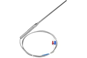 HILITAND Probe Type K Thermocouple M8 Thread Galvanic Temperature Sensor 8mm Diameter Screw Thread 0-400℃(1m)