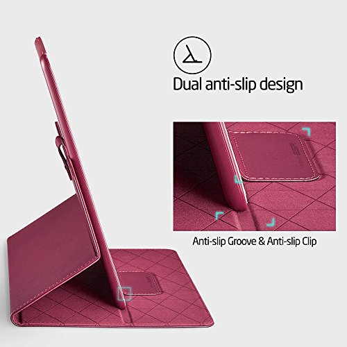 iPad Pro 9.7 Hülle, ESR® Intelligent Bildserie Unternehmen Stil PU Ledertasche mit Haspe mit Auto aufwachen / Schlaf Funktion Schutzhülle für iPad Pro 9.7 Zoll (Rosen Rot) - 4