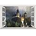 Produktbild JUNMAONO 3D Harry Potter Castle Wandaufkleber/Wandgemälde/Wand Poster/Wandbild Aufkleber/Wandbilder/Wandtattoo/Pinupbild/Beschriftung/Pad einfügen/Tapete/Tapezieren/Tapeten/Wand Zeitung/Wandmalerei/Haftnotiz/Fühlen Sie sich frei zu kleben/Instant Aufkleber/3D-Stereo-Wandaufkleber