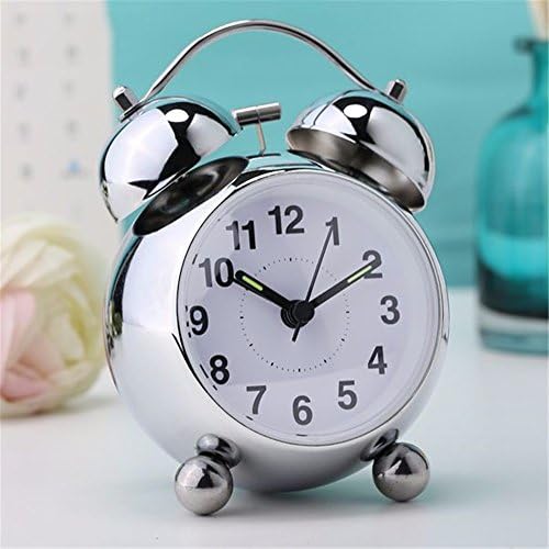 Creative creative students fashion simple digital cute little alarm clock, silver