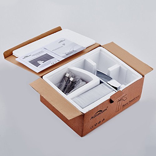 Auralum® Design Einhebel Wasserhahn Armatur Waschtischarmatur Wasserfall Einhandmischer für Badezimmer Waschbecken - 8