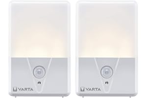 ‎VARTA VARTA Nachtlicht mit Bewegungssensor LED, 2 Stück, unbestückt, Motion Sensor Night Light Twin Pack, läuft mit 3x AAA Batterien, einfache Installation, automatische Abschaltung