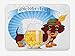 Produktbild VTXWL Oktoberfest Bath Mat, Cute Dachshund Dog with Hat and Pint of Beer on Striped Background Print, Plush Bathroom Decor Mat with Non Slip Backing, 23.6 W X 15.7 W Inches, Blue Yellow Brown