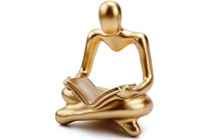 PIGPIGFLY Esculturas, figuras decorativas, estatua de figura de lectura, decoración de sala de estar, escultura abstracta, decoración de hogar y tienda, adornos modernos para sala de estar