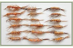 TROUTFLIES GOLDHEAD NYMPHS Shrimp Fishing Flies, 18 Goldhead & Unweighted, Choice of Sizes, For fly Fishing