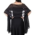Ladiery Sheer Soft Chiffon Shawls and Wraps for Women, Lightweight Wedding Evening Party Dresses Scarf Bride