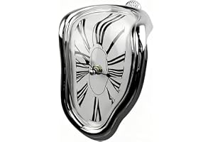 TIMEACT - Dali hängande flätad väggklocka för butik kontor hem blomma design