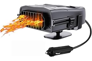 usbc Car Fan Heater, 12V Car Heater With 2 in 1 Fast Heating and Cooling Car Heater Anti-Fog Plug in Cigarette Lighter Defroster for Car Windscreen Windshield- Black