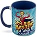 Produktbild Keramik Tasse mit "Super Mutti" Motiv - Blau Beidseitig Bedruckt ca. 0,3l - Spruch Kaffeetasse zum Verschenken - Grinscard