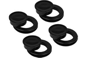 SAVITA 4 Ensembles 2 Pouces/ 5 cm Capuchon et Anneau de Trou de Parapluie de Table, Taille Standard Bouchon de Trou et Capuchon de Parapluie en Silicone pour Verre Patio Jardin et Table de Plage(Noir)