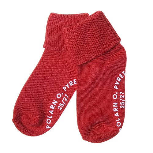 Polarn O. Pyret Unisex Baby Classic PO.P 2 Pack Anti-Slip Socks, Poppy, 2-4 Years