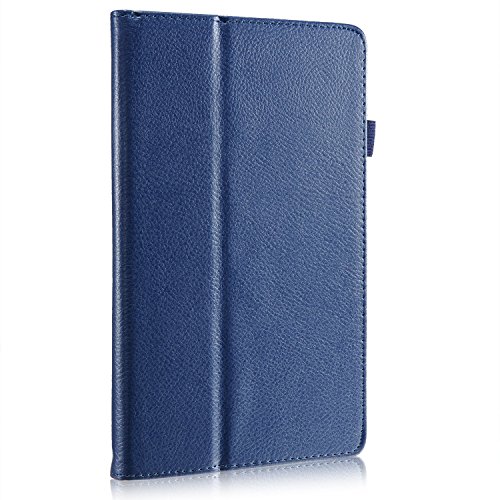 Invero® Premium Hülle Ledertasche umfasst Ständer Feature, Displayschutzfolie und Eingabestift Kugelschreiber für Samsung Galaxy Tab Pro 8,4 Zoll SM-T320 SM-T325 (Blau / Blue) - 2