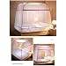 Produktbild JHDUID Princess Mosquito Net - Betthimmel Pop Up Faltbare Doppeltür Einfache Einrichtung mit Anti-Mückenstichen von unten,Purple,1.2mbed