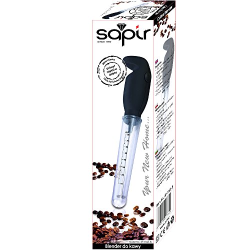 SAPIR SP-1163-B Elektrische Hand-Kaffeemischer Milchaufschäumer Cappuccino Mixer mit Messbecher, 15 cm, 15 W, schwarz - 3