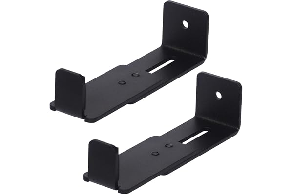 SAFWE SBAM Universal Front Clamping Depth Adjustable soundbar Wall Mount Bracket Compatible with Most Soundbars 90mm 145mm, Holds up to 20 Kg (Materiel : Steel/Color : Black)